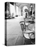 Cafe and Archway, Turin, Italy-Walter Bibikow-Stretched Canvas