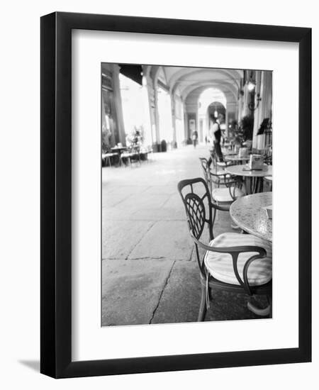 Cafe and Archway, Turin, Italy-Walter Bibikow-Framed Premium Photographic Print