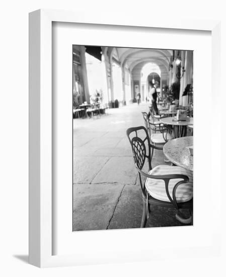 Cafe and Archway, Turin, Italy-Walter Bibikow-Framed Premium Photographic Print