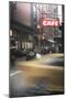 Cafe and cab rain-Moises Levy-Mounted Giclee Print