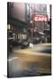 Cafe and cab rain-Moises Levy-Stretched Canvas