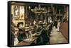 Café at Montmartre-Santiago Rusinol-Framed Stretched Canvas