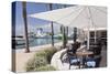 Cafe at Promenade at Marina, Portals Nous, Majorca, Balearic Islands, Spain, Mediterranean, Europe-Markus Lange-Stretched Canvas