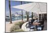 Cafe at Promenade at Marina, Portals Nous, Majorca, Balearic Islands, Spain, Mediterranean, Europe-Markus Lange-Mounted Premium Photographic Print