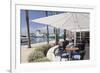 Cafe at Promenade at Marina, Portals Nous, Majorca, Balearic Islands, Spain, Mediterranean, Europe-Markus Lange-Framed Photographic Print
