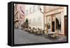 Cafe Au Croissant Dore, Rue Marchands, Colmar, Alsace, France, Europe-Markus Lange-Framed Stretched Canvas