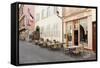 Cafe Au Croissant Dore, Rue Marchands, Colmar, Alsace, France, Europe-Markus Lange-Framed Stretched Canvas