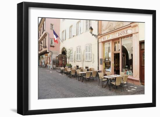 Cafe Au Croissant Dore, Rue Marchands, Colmar, Alsace, France, Europe-Markus Lange-Framed Photographic Print