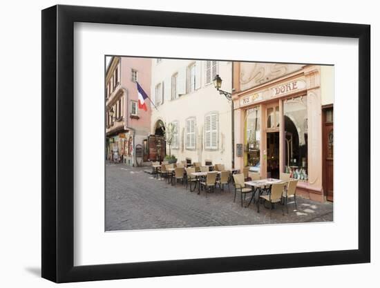 Cafe Au Croissant Dore, Rue Marchands, Colmar, Alsace, France, Europe-Markus Lange-Framed Photographic Print