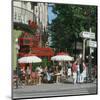 Cafe Boulevard St-Germain Paris-null-Mounted Art Print