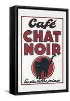 Cafe Chat Noir-null-Framed Stretched Canvas