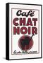 Cafe Chat Noir-null-Framed Stretched Canvas