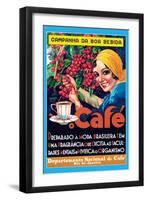 Café (Coffee) - Rio De Janeiro, Brazil - Vintage Advertising Poster, 1930s-Pacifica Island Art-Framed Art Print