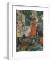 Cafe Concert at Les Ambassadeurs, 1876-77-Edgar Degas-Framed Giclee Print