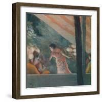 Cafe Concert at the Ambassadeurs, 1885 (Pastel on Paper)-Edgar Degas-Framed Giclee Print