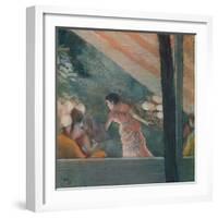 Cafe Concert at the Ambassadeurs, 1885 (Pastel on Paper)-Edgar Degas-Framed Giclee Print