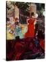 Cafe Concert Aux Ambassadeurs-Edgar Degas-Stretched Canvas