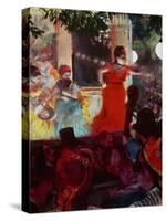 Cafe Concert Aux Ambassadeurs-Edgar Degas-Stretched Canvas