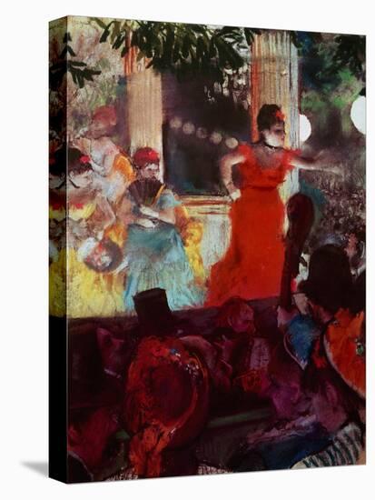 Cafe Concert Aux Ambassadeurs-Edgar Degas-Stretched Canvas