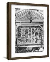 Cafe-Concert 'Les Ambassadeurs', the Stage Curtain with Posters by Jules Cheret (1836-1932)…-H. Mairet-Framed Photographic Print