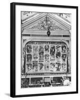 Cafe-Concert 'Les Ambassadeurs', the Stage Curtain with Posters by Jules Cheret (1836-1932)…-H. Mairet-Framed Photographic Print