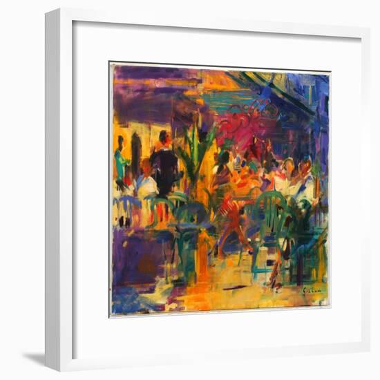 Cafe De La Place, St Paul De Vence-Peter Graham-Framed Giclee Print