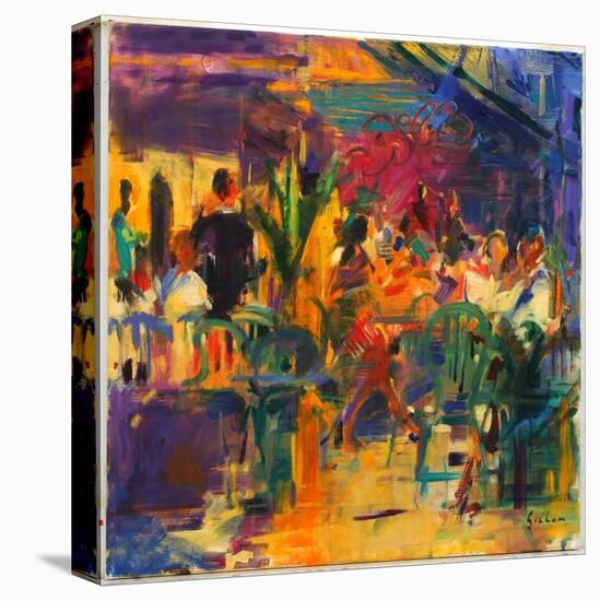 Cafe De La Place, St Paul De Vence-Peter Graham-Stretched Canvas