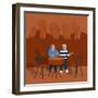 Cafe Debate-Claire Huntley-Framed Giclee Print