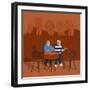 Cafe Debate-Claire Huntley-Framed Giclee Print