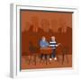 Cafe Debate-Claire Huntley-Framed Giclee Print