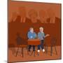 Cafe Debate-Claire Huntley-Mounted Giclee Print