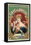 Cafe du Bresil Label-null-Framed Stretched Canvas