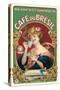 Cafe Du Bresil Label-Found Image Press-Stretched Canvas