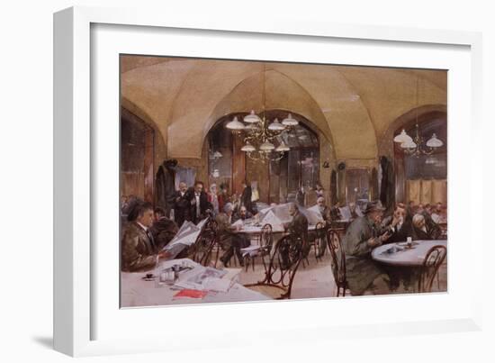 Cafe Griensteidl, Vienna, 1890-Reinhold Volkel-Framed Giclee Print