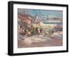 Cafe in a French Port, (Oil on Canvas)-Konstantin Alekseevich Korovin-Framed Giclee Print