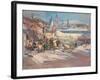 Cafe in a French Port, (Oil on Canvas)-Konstantin Alekseevich Korovin-Framed Giclee Print