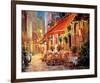 Café in Light-Haixia Liu-Framed Art Print