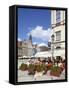 Cafe in Market Square, Old Town, Wroclaw, Silesia, Poland, Europe-Frank Fell-Framed Stretched Canvas