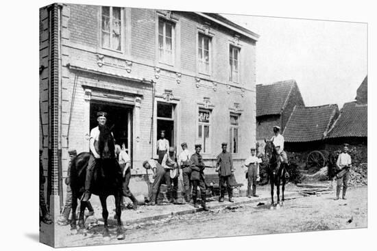 Café in Mouland, Destroyed by Germans, First World War, 1914-null-Stretched Canvas