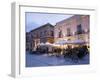 Cafe in the Evening, Piazza Duomo, Ortygia, Syracuse, Sicily, Italy, Europe-Martin Child-Framed Photographic Print