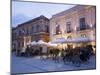 Cafe in the Evening, Piazza Duomo, Ortygia, Syracuse, Sicily, Italy, Europe-Martin Child-Mounted Photographic Print