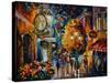 Cafe in the Old City-Leonid Afremov-Stretched Canvas