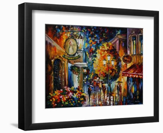 Cafe in the Old City-Leonid Afremov-Framed Art Print