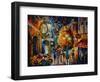 Cafe in the Old City-Leonid Afremov-Framed Art Print