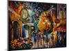 Cafe in the Old City-Leonid Afremov-Mounted Art Print