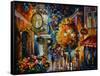 Cafe in the Old City-Leonid Afremov-Framed Stretched Canvas