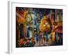 Cafe in the Old City-Leonid Afremov-Framed Art Print