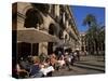 Cafe in the Square, Placa Reial, Barcelona, Catalonia, Spain-Jean Brooks-Stretched Canvas