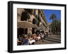 Cafe in the Square, Placa Reial, Barcelona, Catalonia, Spain-Jean Brooks-Framed Photographic Print