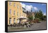 Cafe in Torvet Square, Hillerod, Zealand, Denmark, Europe-Stuart Black-Framed Stretched Canvas